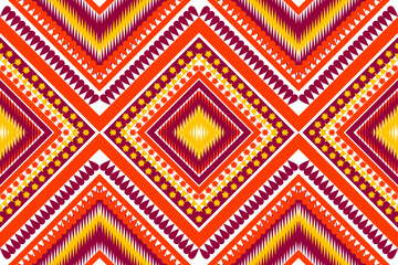 Seamless design pattern, traditional geometric pattern. brown orange yellow white vector illustration design, abstract fabric pattern, aztec style for textiles, wallpaper