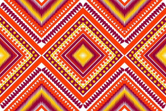 Seamless design pattern, traditional geometric pattern. brown orange yellow white vector illustration design, abstract fabric pattern, aztec style for textiles, wallpaper