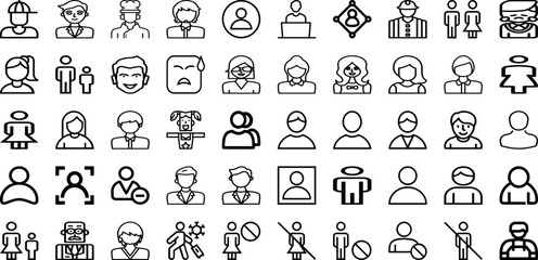 Set Of Person Icons Collection Isolated Silhouette Solid Icons Including Team, Female, Business, Work, Group, Person, People Infographic Elements Logo Vector Illustration