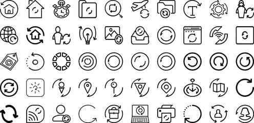 Set Of Refresh Icons Collection Isolated Silhouette Solid Icons Including Sign, Refresh, Icon, Reload, Graphic, Arrow, Symbol Infographic Elements Logo Vector Illustration