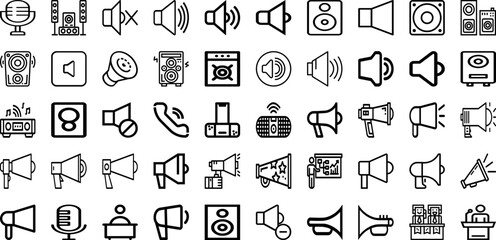 Set Of Speaker Icons Collection Isolated Silhouette Solid Icons Including Conference, Speech, Speaker, Business, Presentation, Modern, Public Infographic Elements Logo Vector Illustration