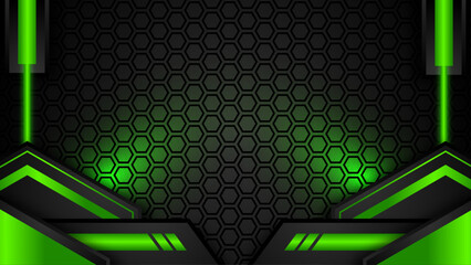 black and green futuristic gaming background. design of sport banner, poster, advertisement, promotion