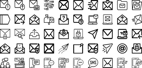 Set Of Message Icons Collection Isolated Silhouette Solid Icons Including Message, Illustration, Design, Web, Vector, Icon, Communication Infographic Elements Logo Vector Illustration