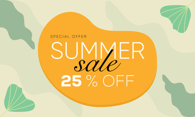 summer sale 25% off vector design, summer sale poster template, summer sale trendy design