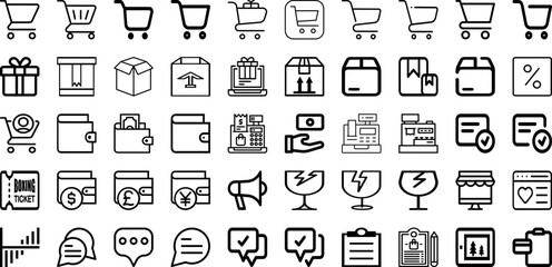 Set Of Commerce Icons Collection Isolated Silhouette Solid Icons Including Retail, Store, Technology, Business, Internet, Online, Web Infographic Elements Logo Vector Illustration