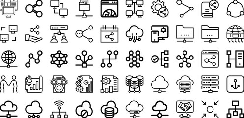 Set Of Network Icons Collection Isolated Silhouette Solid Icons Including Business, Networking, Network, Communication, Connection, Technology, Internet Infographic Elements Logo Vector Illustration
