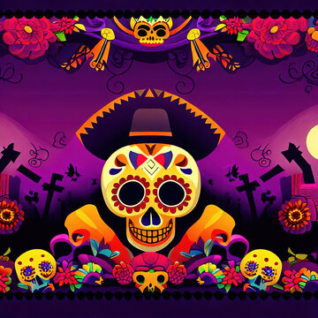 day of the dead theme with Generative AI.