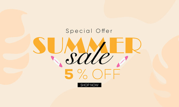 summer sale 5% off banner, summer sale creative template, summer sale trendy design, summer sale poster template