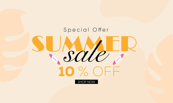 summer sale 10% off banner, summer sale creative template, summer sale trendy design, summer sale poster template