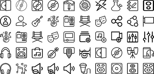 Set Of Media Icons Collection Isolated Silhouette Solid Icons Including Social, Internet, Business, Network, Web, Marketing, Media Infographic Elements Logo Vector Illustration