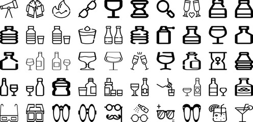 Set Of Glass Icons Collection Isolated Silhouette Solid Icons Including Object, Sign, Illustration, Icon, Glass, Transparent, Vector Infographic Elements Logo Vector Illustration