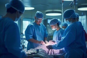 Obraz premium surgeons operating at a table