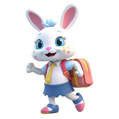 Fototapeta na wymiar Illustration 3D cute rabbit character AI Generative