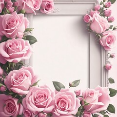 Fototapeta na wymiar Frames in flowers and colored ribbons, decorative borders or margins for cards