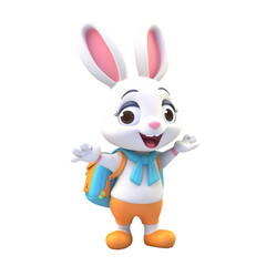 Illustration 3D cute rabbit character AI Generative