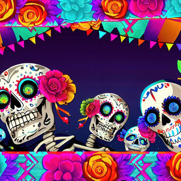 day of the dead theme with Generative AI.