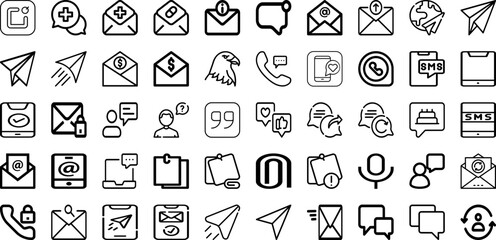 Set Of Message Icons Collection Isolated Silhouette Solid Icons Including Message, Design, Web, Communication, Icon, Vector, Illustration Infographic Elements Logo Vector Illustration