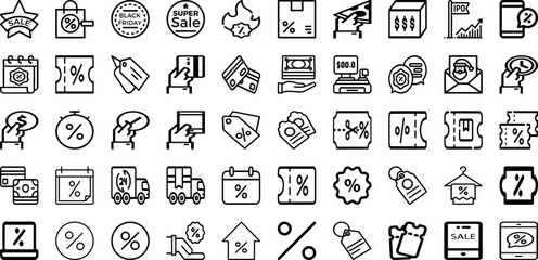 Set Of Offer Icons Collection Isolated Silhouette Solid Icons Including Banner, Design, Offer, Discount, Promotion, Sale, Shop Infographic Elements Logo Vector Illustration