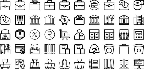Set Of Office Icons Collection Isolated Silhouette Solid Icons Including Office, Table, Business, Technology, Work, Computer, Modern Infographic Elements Logo Vector Illustration