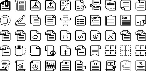 Set Of Sheet Icons Collection Isolated Silhouette Solid Icons Including Clean, Design, Blank, Isolated, Background, Sheet, White Infographic Elements Logo Vector Illustration