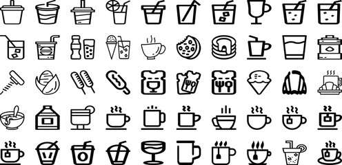 Set Of Drink Icons Collection Isolated Silhouette Solid Icons Including Drink, Woman, Young, Beverage, Glass, Happy, Lifestyle Infographic Elements Logo Vector Illustration