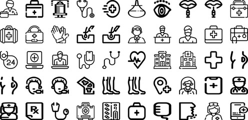 Set Of Doctor Icons Collection Isolated Silhouette Solid Icons Including Health, Hospital, Healthcare, Medical, Doctor, Medicine, Professional Infographic Elements Logo Vector Illustration