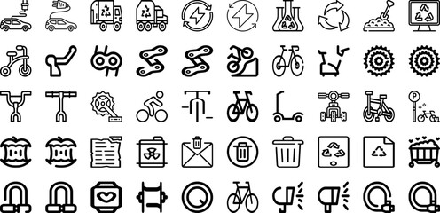Set Of Cycle Icons Collection Isolated Silhouette Solid Icons Including Bike, Sport, Cycle, Cyclist, Road, Race, Bicycle Infographic Elements Logo Vector Illustration