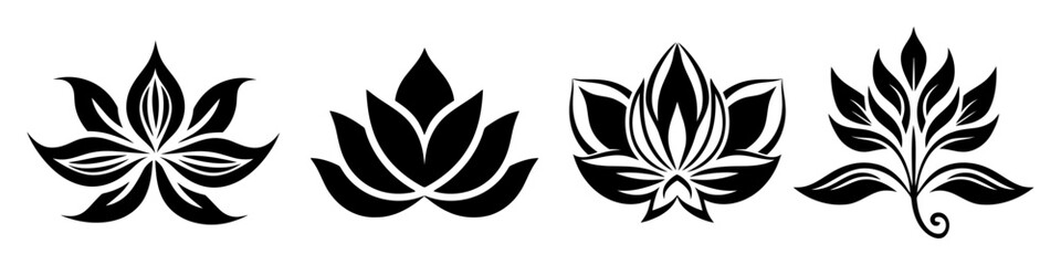 Icon set of flower. Editable vector pictograms isolated on a white background