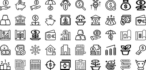 Set Of Investment Icons Collection Isolated Silhouette Solid Icons Including Finance, Investment, Profit, Money, Growth, Financial, Business Infographic Elements Logo Vector Illustration