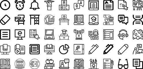Set Of Learn Icons Collection Isolated Silhouette Solid Icons Including Student, Laptop, Computer, Internet, Online, School, Education Infographic Elements Logo Vector Illustration