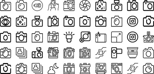Set Of Photo Icons Collection Isolated Silhouette Solid Icons Including Blank, Design, Picture, Photo, Frame, Retro, Paper Infographic Elements Logo Vector Illustration
