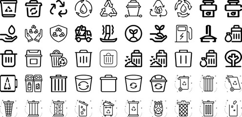 Set Of Recycle Icons Collection Isolated Silhouette Solid Icons Including Environment, Ecology, Recycle, Icon, Reuse, Eco, Symbol Infographic Elements Logo Vector Illustration