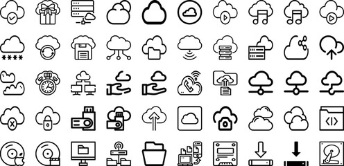 Fototapeta na wymiar Set Of Storage Icons Collection Isolated Silhouette Solid Icons Including Energy, Container, System, Unit, Storage, Business, Technology Infographic Elements Logo Vector Illustration