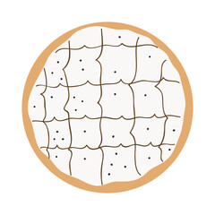 Donut vector Illustration. Sweet sugar icing donuts. Top view of doughnuts. Confectionery dessert. Chocolate confectionery isolated on white background. Flat design.