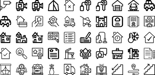 Set Of Estate Icons Collection Isolated Silhouette Solid Icons Including Business, Estate, Investment, House, Property, Real, Home Infographic Elements Logo Vector Illustration