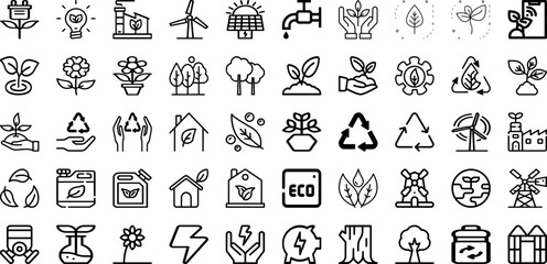 Set Of Ecology Icons Collection Isolated Silhouette Solid Icons Including Eco, Green, Ecology, Nature, Plant, Earth, Environment Infographic Elements Logo Vector Illustration
