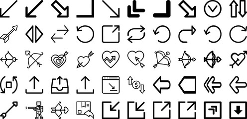 Fototapeta na wymiar Set Of Arrow Icons Collection Isolated Silhouette Solid Icons Including Symbol, Design, Arrow, Sign, Vector, Collection, Set Infographic Elements Logo Vector Illustration