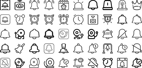 Set Of Alarm Icons Collection Isolated Silhouette Solid Icons Including Isolated, Reminder, Alert, Hour, Object, Clock, Alarm Infographic Elements Logo Vector Illustration