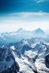 A view of a mountain range from an airplane Generative Ai