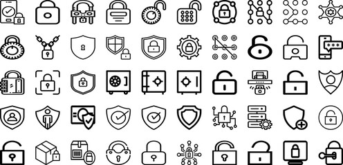Set Of Secure Icons Collection Isolated Silhouette Solid Icons Including Internet, Secure, Protection, Computer, Security, Technology, Privacy Infographic Elements Logo Vector Illustration