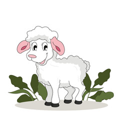 sheep animal cartoon vector illustration design
