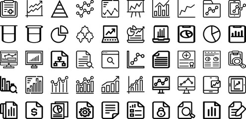 Set Of Analytic Icons Collection Isolated Silhouette Solid Icons Including Technology, Chart, Business, Graph, Data, Finance, Financial Infographic Elements Logo Vector Illustration