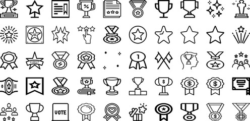 Set Of Award Icons Collection Isolated Silhouette Solid Icons Including Winner, Golden, Background, Award, Celebration, Banner, Design Infographic Elements Logo Vector Illustration