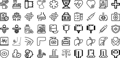 Set Of Health Icons Collection Isolated Silhouette Solid Icons Including Concept, People, Medical, Care, Health, Medicine, Mental Infographic Elements Logo Vector Illustration