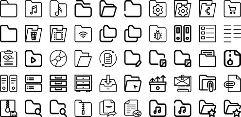 Set Of Archive Icons Collection Isolated Silhouette Solid Icons Including Business, File, Storage, Data, Document, Archive, Office Infographic Elements Logo Vector Illustration
