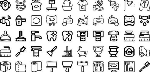 Set Of Cleaning Icons Collection Isolated Silhouette Solid Icons Including Wash, Cleaner, Service, Household, Work, Hygiene, Clean Infographic Elements Logo Vector Illustration