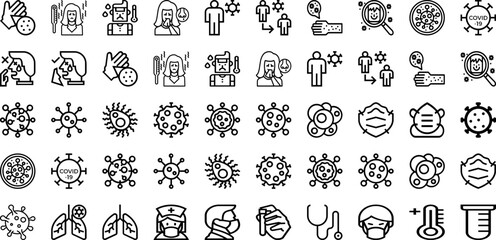 Set Of Corona Icons Collection Isolated Silhouette Solid Icons Including Flu, Corona, Virus, Medical, Disease, Coronavirus, Infection Infographic Elements Logo Vector Illustration