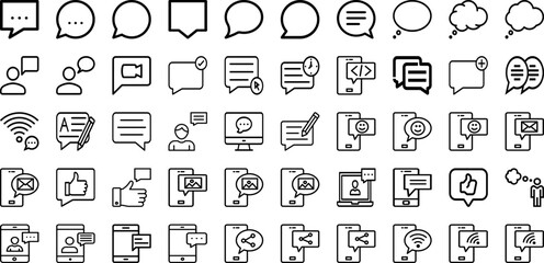Set Of Message Icons Collection Isolated Silhouette Solid Icons Including Illustration, Vector, Design, Communication, Icon, Message, Web Infographic Elements Logo Vector Illustration