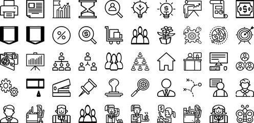 Set Of Office Icons Collection Isolated Silhouette Solid Icons Including Work, Technology, Computer, Office, Modern, Business, Table Infographic Elements Logo Vector Illustration