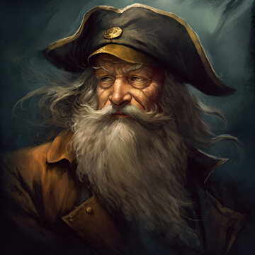 A pirate captain old man with a long beard Generative Ai